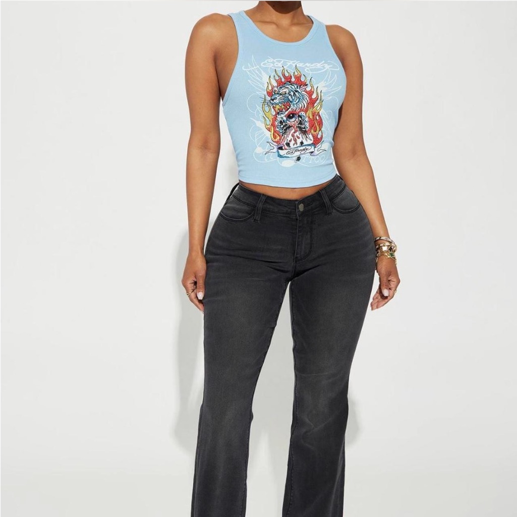 Black Wash Denim Stretch Bootcut Jeans